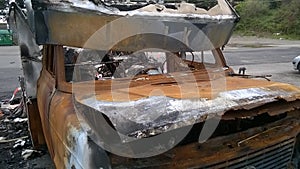 Burned vehicle