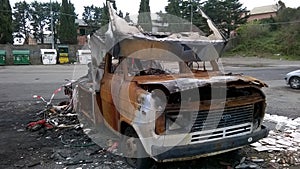 Burned vehicle