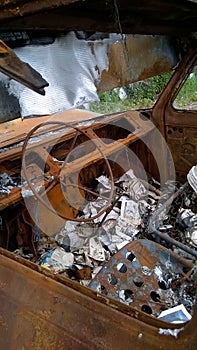 Burned vehicle