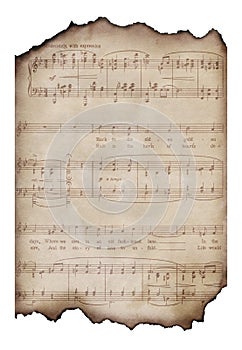 Burned Vintage Music Sheet