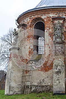 Burned XVII century church of St. Michael in Stara Sil. Ukraine photo