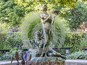 Burnett Fountain in summer