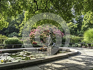 Burnett Fountain in summer photo