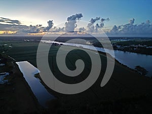 Burnett River view from Millbank, Bundaberg, Queensland, Australia