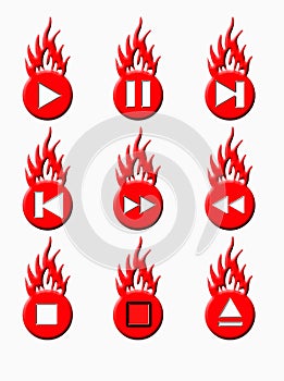 Burnig player buttons (red) photo
