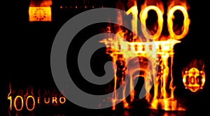 Burning 100 euro