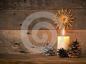 Burning Advent candle, First Advent