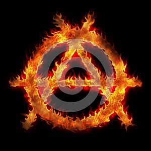Burning anarchy sign photo