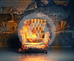 Burning armchair