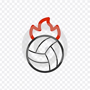 Burning ball icon. speed game symbol. Volleyball ball icon. Stock vector illustration isolated on white background