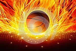 Burning basketball