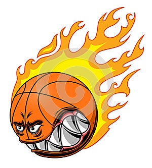 Burning basketball ball