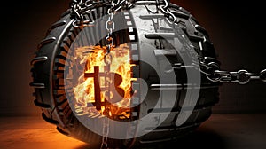 Burning bitcoin, potential influence of cryptocurrency on financial systems and failures