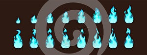 Burning blue fire for 2d animation or video game