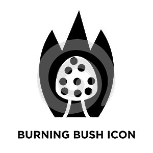 Burning Bush icon vector isolated on white background, logo concept of Burning Bush sign on transparent background, black filled