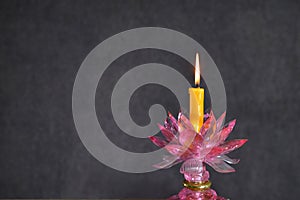 Burning Candle In beautiful Candlestick