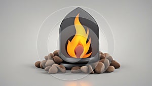 burning candle in the fireplace fire flame icon isolated bonfire sign emoticon symbol white emoji logo