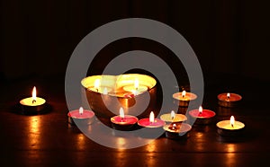 Burning candle heart shape