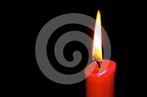 Burning Candle in Red