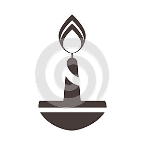 Burning candle religious ramadan arabic islamic celebration silhouette style icon