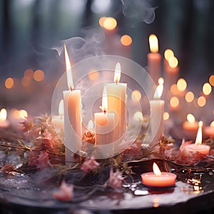 burning candles, ai-generatet