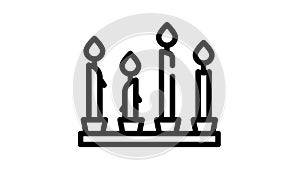 burning candles black icon animation
