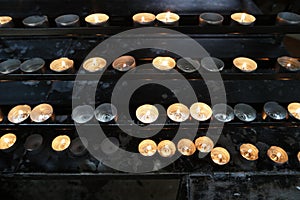 Burning candles in church. Concept of religion