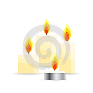 Burning candles set, memorial candles
