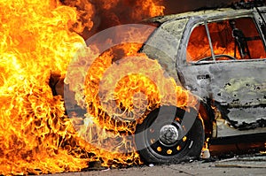 Burning car