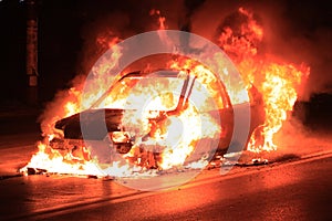 Burning car