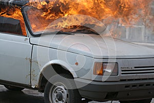 Burning car