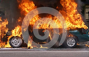 Burning car