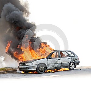 Burning car