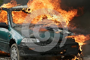 Burning car