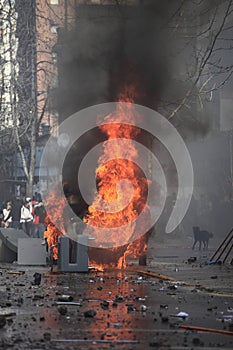 Burning Car. Protest