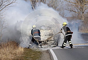 Burning car