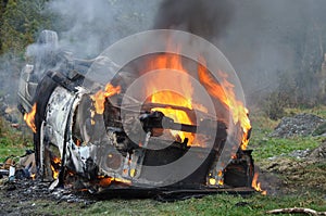 Burning car