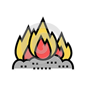 burning carbage color icon vector illustration