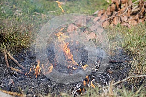 Burning causes pollution and affects the environment somewhere in Thailand