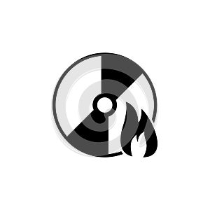 Burning CD, Burn DVD Flat Vector Icon