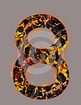 Burning Charcoal Number 8 photo