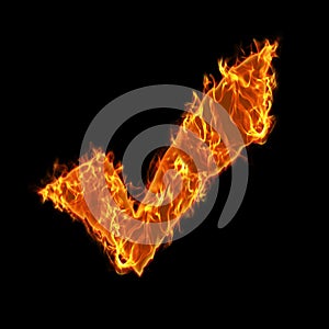 Burning check symbol