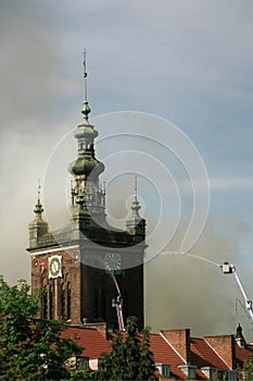 Burning church