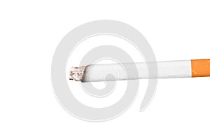 Burning cigarette with ashes