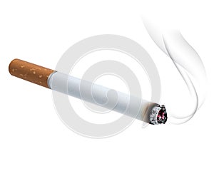 Burning cigarette. Vector illustration