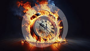 Burning Clock The Fleeting Nature of Time