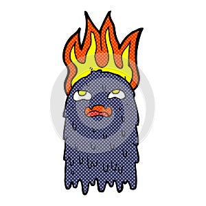 burning comic cartoon ghost