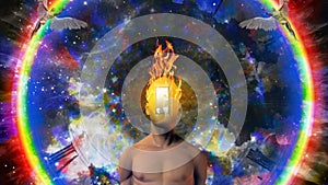 Burning consciousness. Spiritual composition