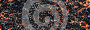 Burning dark coal - red background of embers. High melting temperature. 3d illustration clipart