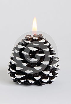 Burning decorative candle. photo